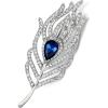 image:imageBriLove Stunning Rhinestone Brooch Pin for Women Fashion Exquisite Exaggerated Brooches for Dress Accessories Jewelry GiftFeather