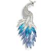 image:imageBriLove Stunning Rhinestone Peacock Brooch Pin for Women Fashion Exquisite Exaggerated Brooches for Dress Accessories Jewelry GiftBlue