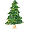 image:imageBriLove Womens Rhinestone Beaded Christmas Tree Star Trumpet Five Layers Brooch Pin for PartyEmerald Color GoldTone