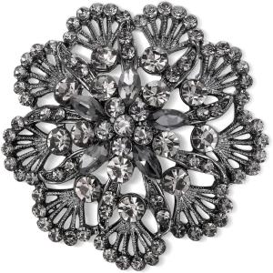 image:imageBriLove Fashion Elegant Brooch Pin for Women Crystal Brooches11FanShaped