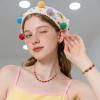 image:imageBriLove Cute Funny Small Strawberry Jewelry for WomenEnamel Necklace Earrings Bracelet Set Charm Fruit Jewellery for Summer Beach Holiday Costume Party Accessories Ruby Color GoldTone