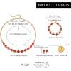 image:imageBriLove Cute Funny Small Strawberry Jewelry for WomenEnamel Necklace Earrings Bracelet Set Charm Fruit Jewellery for Summer Beach Holiday Costume Party Accessories Ruby Color GoldTone