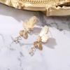 image:imageBriLove Elegant Shiny Cubic Zirconia Butterfly Dangle Earrings for Wedding Party Prom Daily Wear Trendy Jewelry AccessoryClear GoldTone