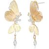 image:imageBriLove Elegant Shiny Cubic Zirconia Butterfly Dangle Earrings for Wedding Party Prom Daily Wear Trendy Jewelry AccessoryClear GoldTone