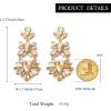 image:imageBriLove Gorgeous Shiny Rhinestones Teardrop Chandelier Long Dangle Earrings for Wedding Bridal Party Prom Jewelry AccessoriesChampagne GoldTone