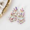 image:imageBriLove Gorgeous Shiny Rhinestones Teardrop Chandelier Long Dangle Earrings for Wedding Bridal Party Prom Jewelry AccessoriesIridescent AB GoldTone