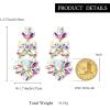 image:imageBriLove Gorgeous Shiny Rhinestones Teardrop Chandelier Long Dangle Earrings for Wedding Bridal Party Prom Jewelry AccessoriesIridescent AB GoldTone