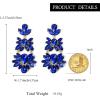 image:imageBriLove Gorgeous Shiny Rhinestones Teardrop Chandelier Long Dangle Earrings for Wedding Bridal Party Prom Jewelry AccessoriesRoyal Bule GoldTone