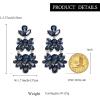image:imageBriLove Gorgeous Shiny Rhinestones Teardrop Chandelier Long Dangle Earrings for Wedding Bridal Party Prom Jewelry AccessoriesSapphire Color SilverTone