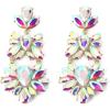 image:imageBriLove Gorgeous Shiny Rhinestones Teardrop Chandelier Long Dangle Earrings for Wedding Bridal Party Prom Jewelry AccessoriesIridescent AB GoldTone