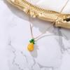 image:imageBriLove Fashion Funny Pineapple Fruit Pendant Necklace for WomenEnamel Trendy Choker Jewelry Gift Christmas Birthday Daily WearYellow GoldTone