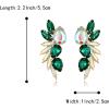 image:imageBriLove Gorgeous Stunning Rhinestone Teardrop Marqusie Leaf Dangle Drop Earrings for Women Bride Wedding Party PromEmerald Color GoldTone