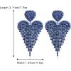 image:imageBriLove Tassel Heart Earrings Dangling Prom Jewelry for WomenFashion Long Chandelier Sparkle Crystal Rhinestone Dangle Drop Earring Wedding PartyBlue BlueTone