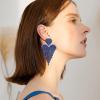 image:imageBriLove Tassel Heart Earrings Dangling Prom Jewelry for WomenFashion Long Chandelier Sparkle Crystal Rhinestone Dangle Drop Earring Wedding PartyBlue BlueTone