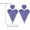 image:imageBriLove Tassel Heart Earrings Dangling Prom Jewelry for WomenFashion Long Chandelier Sparkle Crystal Rhinestone Dangle Drop Earring Wedding PartyBlue SilverTone