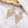 image:imageBriLove Tassel Heart Earrings Dangling Prom Jewelry for WomenFashion Long Chandelier Sparkle Crystal Rhinestone Dangle Drop Earring Wedding PartyClear GoldTone