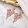 image:imageBriLove Tassel Heart Earrings Dangling Prom Jewelry for WomenFashion Long Chandelier Sparkle Crystal Rhinestone Dangle Drop Earring Wedding PartyClear RoseGoldTone