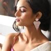image:imageBriLove Tassel Heart Earrings Dangling Prom Jewelry for WomenFashion Long Chandelier Sparkle Crystal Rhinestone Dangle Drop Earring Wedding PartyClear RoseGoldTone