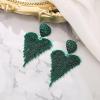 image:imageBriLove Tassel Heart Earrings Dangling Prom Jewelry for WomenFashion Long Chandelier Sparkle Crystal Rhinestone Dangle Drop Earring Wedding PartyEmerald Color GreenTone