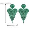 image:imageBriLove Tassel Heart Earrings Dangling Prom Jewelry for WomenFashion Long Chandelier Sparkle Crystal Rhinestone Dangle Drop Earring Wedding PartyEmerald Color GreenTone