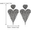 image:imageBriLove Tassel Heart Earrings Dangling Prom Jewelry for WomenFashion Long Chandelier Sparkle Crystal Rhinestone Dangle Drop Earring Wedding PartyGrey BlackTone