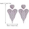 image:imageBriLove Tassel Heart Earrings Dangling Prom Jewelry for WomenFashion Long Chandelier Sparkle Crystal Rhinestone Dangle Drop Earring Wedding PartyLight Purple SilverTone