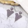 image:imageBriLove Tassel Heart Earrings Dangling Prom Jewelry for WomenFashion Long Chandelier Sparkle Crystal Rhinestone Dangle Drop Earring Wedding PartyLight Purple SilverTone