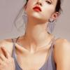 image:imageBriLove Tassel Heart Earrings Dangling Prom Jewelry for WomenFashion Long Chandelier Sparkle Crystal Rhinestone Dangle Drop Earring Wedding PartyLight Purple GoldTone