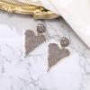 image:imageBriLove Tassel Heart Earrings Dangling Prom Jewelry for WomenFashion Long Chandelier Sparkle Crystal Rhinestone Dangle Drop Earring Wedding PartyLight Purple GoldTone