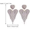 image:imageBriLove Tassel Heart Earrings Dangling Prom Jewelry for WomenFashion Long Chandelier Sparkle Crystal Rhinestone Dangle Drop Earring Wedding PartyLight Purple GoldTone
