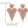 image:imageBriLove Tassel Heart Earrings Dangling Prom Jewelry for WomenFashion Long Chandelier Sparkle Crystal Rhinestone Dangle Drop Earring Wedding PartyPeach RoseGoldTone