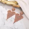 image:imageBriLove Tassel Heart Earrings Dangling Prom Jewelry for WomenFashion Long Chandelier Sparkle Crystal Rhinestone Dangle Drop Earring Wedding PartyPeach RoseGoldTone