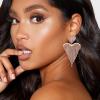 image:imageBriLove Tassel Heart Earrings Dangling Prom Jewelry for WomenFashion Long Chandelier Sparkle Crystal Rhinestone Dangle Drop Earring Wedding PartyPurple GoldTone