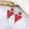 image:imageBriLove Tassel Heart Earrings Dangling Prom Jewelry for WomenFashion Long Chandelier Sparkle Crystal Rhinestone Dangle Drop Earring Wedding PartyRuby Color SilverTone