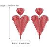 image:imageBriLove Tassel Heart Earrings Dangling Prom Jewelry for WomenFashion Long Chandelier Sparkle Crystal Rhinestone Dangle Drop Earring Wedding PartyRuby Color SilverTone