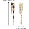 image:imageBriLove Womens Stunning Crystal Rhinestone Marquise Rectangle Emerald Cut Geometric Long Chandelier Drop Statement Earrings for Women Party Prom Jewelry AccessoriesChampagne Color GoldTone