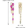 image:imageBriLove Womens Stunning Crystal Rhinestone Marquise Rectangle Emerald Cut Geometric Long Chandelier Drop Statement Earrings for Women Party Prom Jewelry AccessoriesHot Pink GoldTone