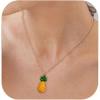 image:imageBriLove Fashion Funny Pineapple Fruit Pendant Necklace for WomenEnamel Trendy Choker Jewelry Gift Christmas Birthday Daily WearYellow GoldTone