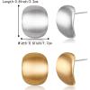 image:imageBriLove 2 Pairs Earrings for Women Matte Gold Silver Stud Set Fashion Square Statement Retro Drop Summer Daily WearSilverGold
