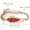 image:imageBriLove Angel Wings Bracelet Dainty Adjustable Link Bracelets Gift for Women Ruby Color GoldTone