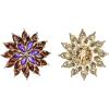 image:imageBriLove Art Deco Sparkling Crystal Marquise Flower Stud Earrings for WomenPurple GoldTone
