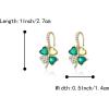 image:imageBriLove Clover Earrings for Women Gorgeous Shiny Rhinestones Green Heart Leaf Shape Hook St Patricks Day Party Prom AccessoriesEmerald Color GoldTone