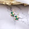 image:imageBriLove Clover Earrings for Women Gorgeous Shiny Rhinestones Green Heart Leaf Shape Hook St Patricks Day Party Prom AccessoriesEmerald Color GoldTone