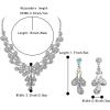 image:imageBriLove Costume Fashion Jewelery Set for Women Multi Teardrop Cluster YShaped Necklace Dangle EarringsClear AB SilverTone