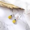 image:imageBriLove Fashion Funny Pineapple Fruit Dangle Earrings for WomenSpakling Full Rhinestone Enamel Trendy Hook Earrigns Party Prom AccessoriesYellow GoldTone