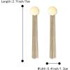 image:imageBriLove Fashion Long Chandelier Dangling Linear Disc Tassel Dangle Drop Pierced Earring for WomenGoldTone