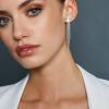 image:imageBriLove Fashion Long Chandelier Dangling Linear Triangle Tassel Dangle Drop Pierced Earring for WomenSilverTone