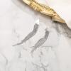 image:imageBriLove Fashion Long Chandelier Dangling Linear Triangle Tassel Dangle Drop Pierced Earring for WomenSilverTone