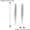 image:imageBriLove Fashion Long Chandelier Linear Tassel Triangle Dangle Drop Earrings for Wedding Women Party PromSilverTone