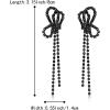 image:imageBriLove Fashion Long Sparkling Tassel Dangle Drop Earring Butterfly Knot Chandelier Dangling Earrings for Women Wedding Party Prom Black BlackTone